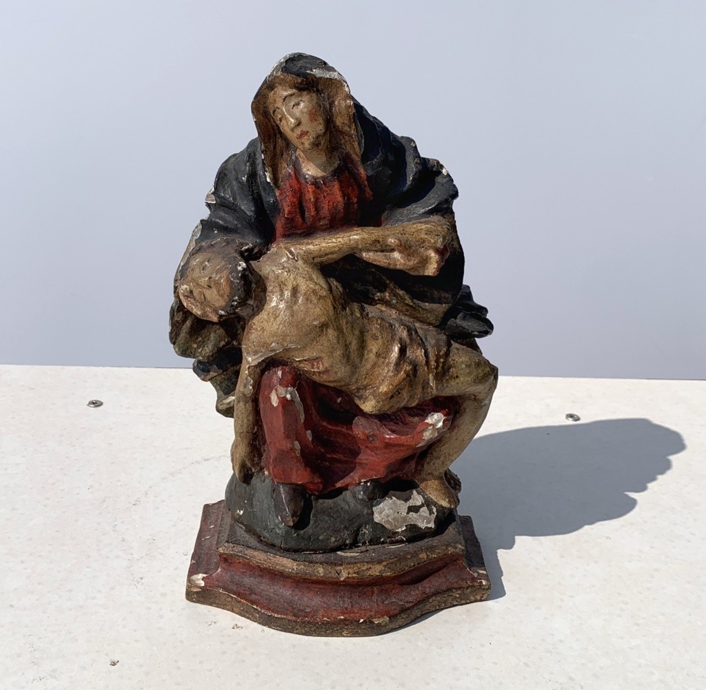 Scultura in legno intagliato e dipinto - Pietà - Italia, XVIII sec.-photo-3