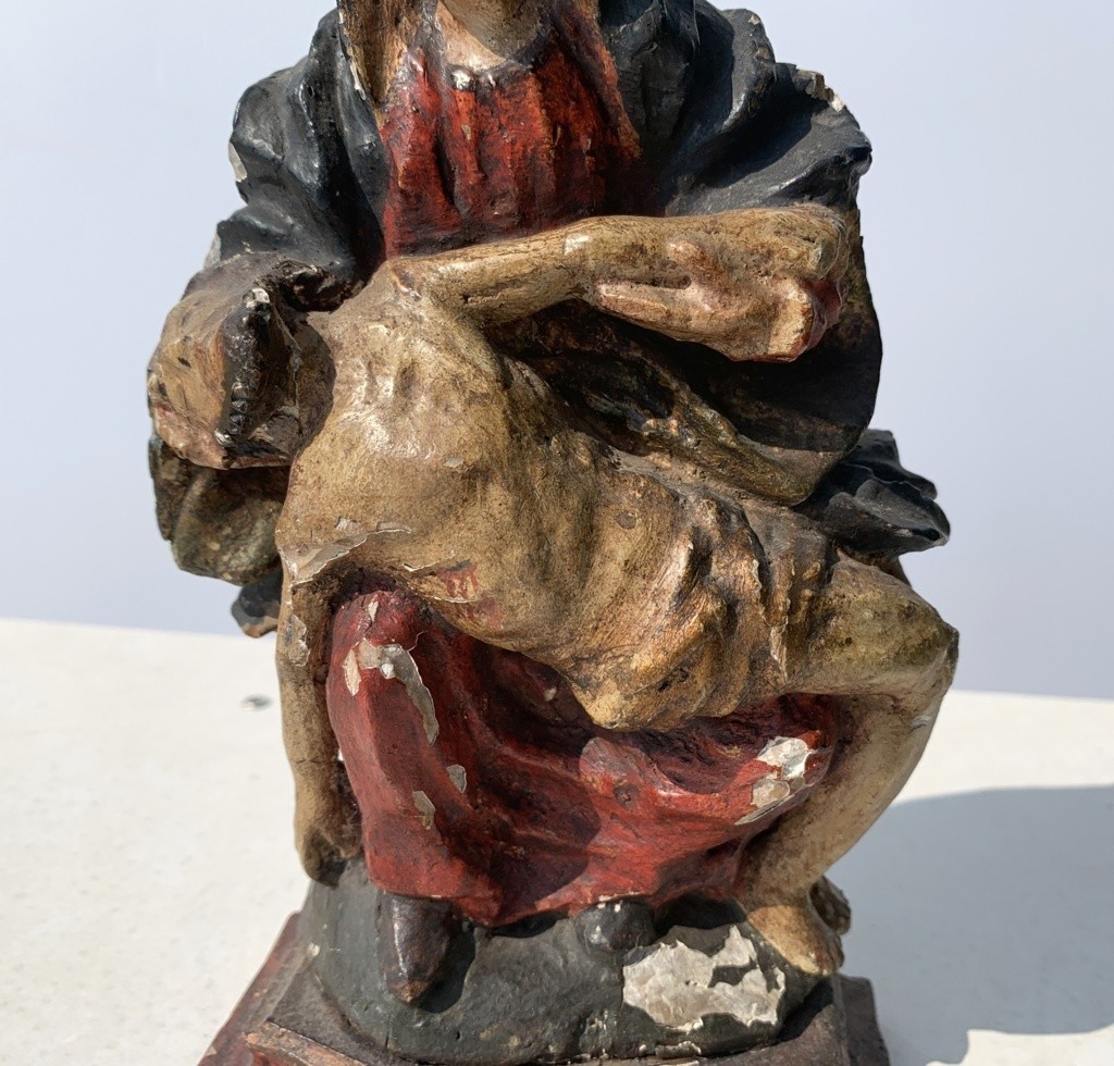 Scultura in legno intagliato e dipinto - Pietà - Italia, XVIII sec.-photo-4