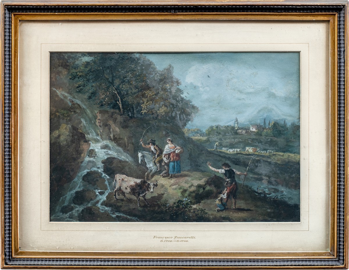 Francesco Zuccarelli (Pitigliano 1702 - Firenze 1788) - Paesaggio fluviale.