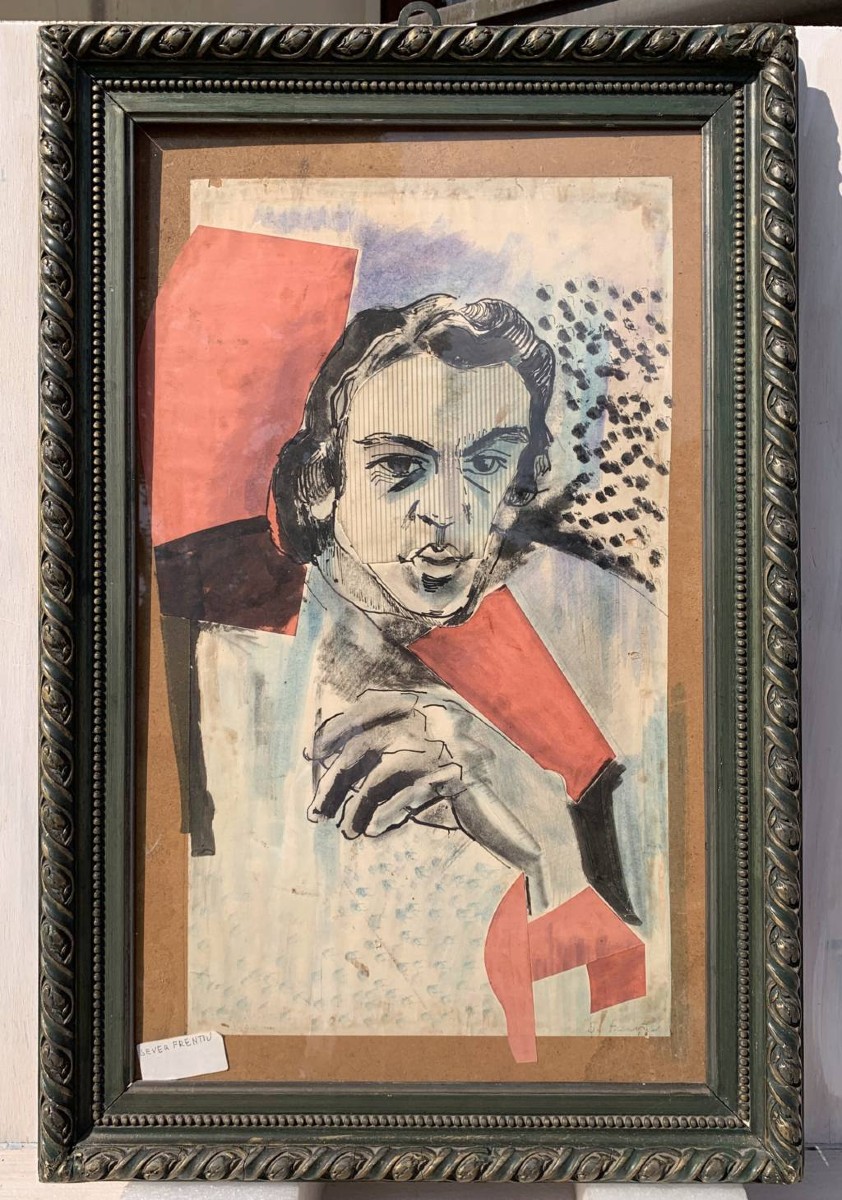 Sever Frentiu (Săcuieni 1931 - Bucarest 1997) - Ritratto maschile.-photo-1