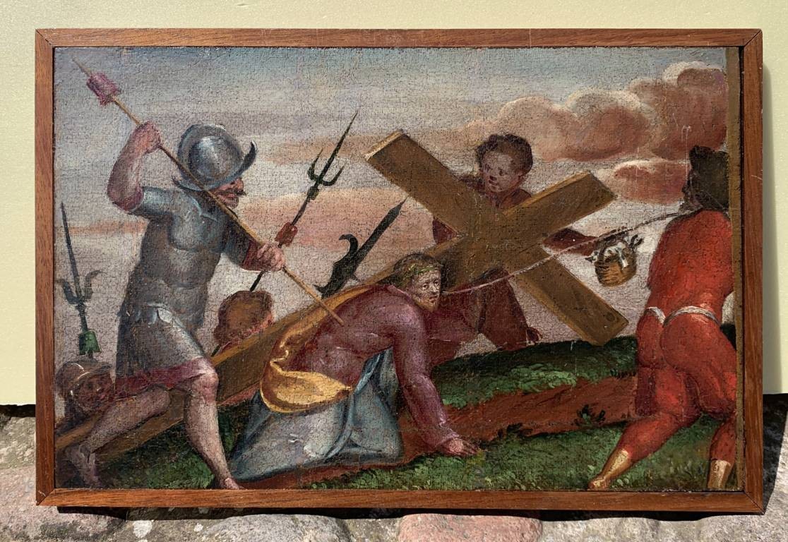 Pittore italiano (XVI sec.) - Salita al Calvario.-photo-4