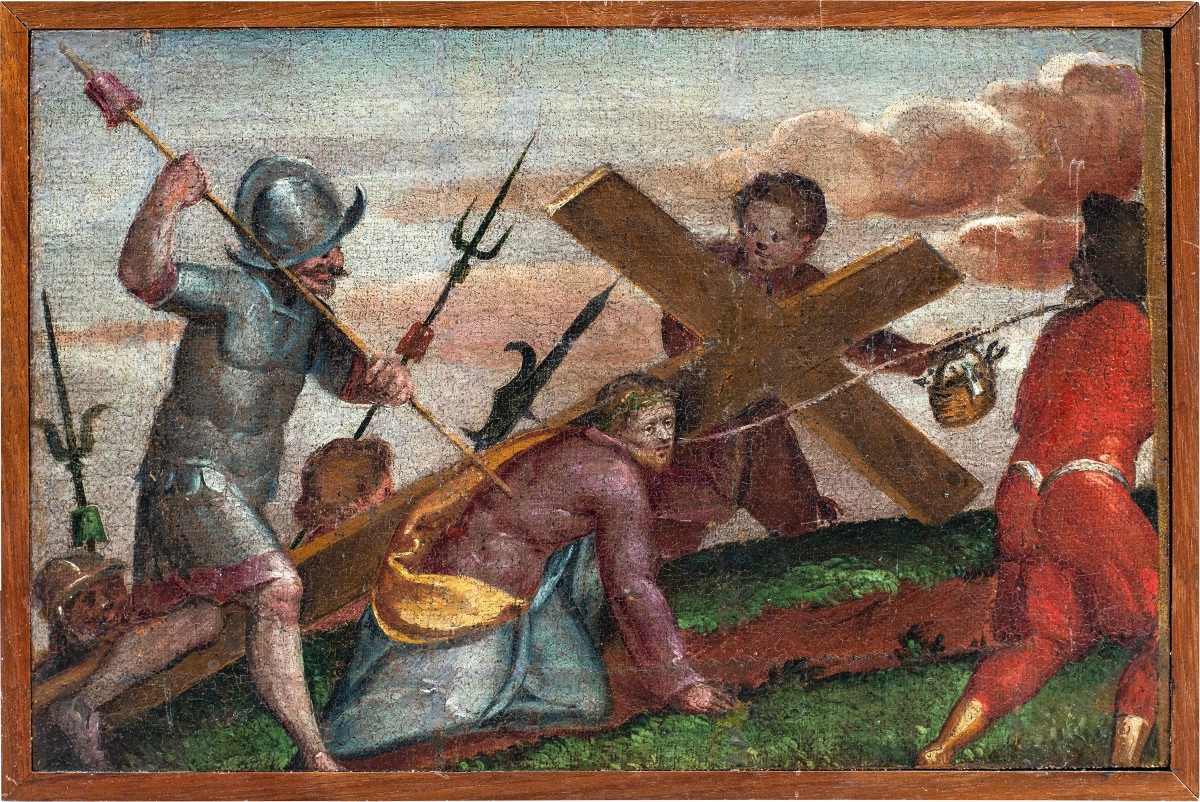 Pittore italiano (XVI sec.) - Salita al Calvario.