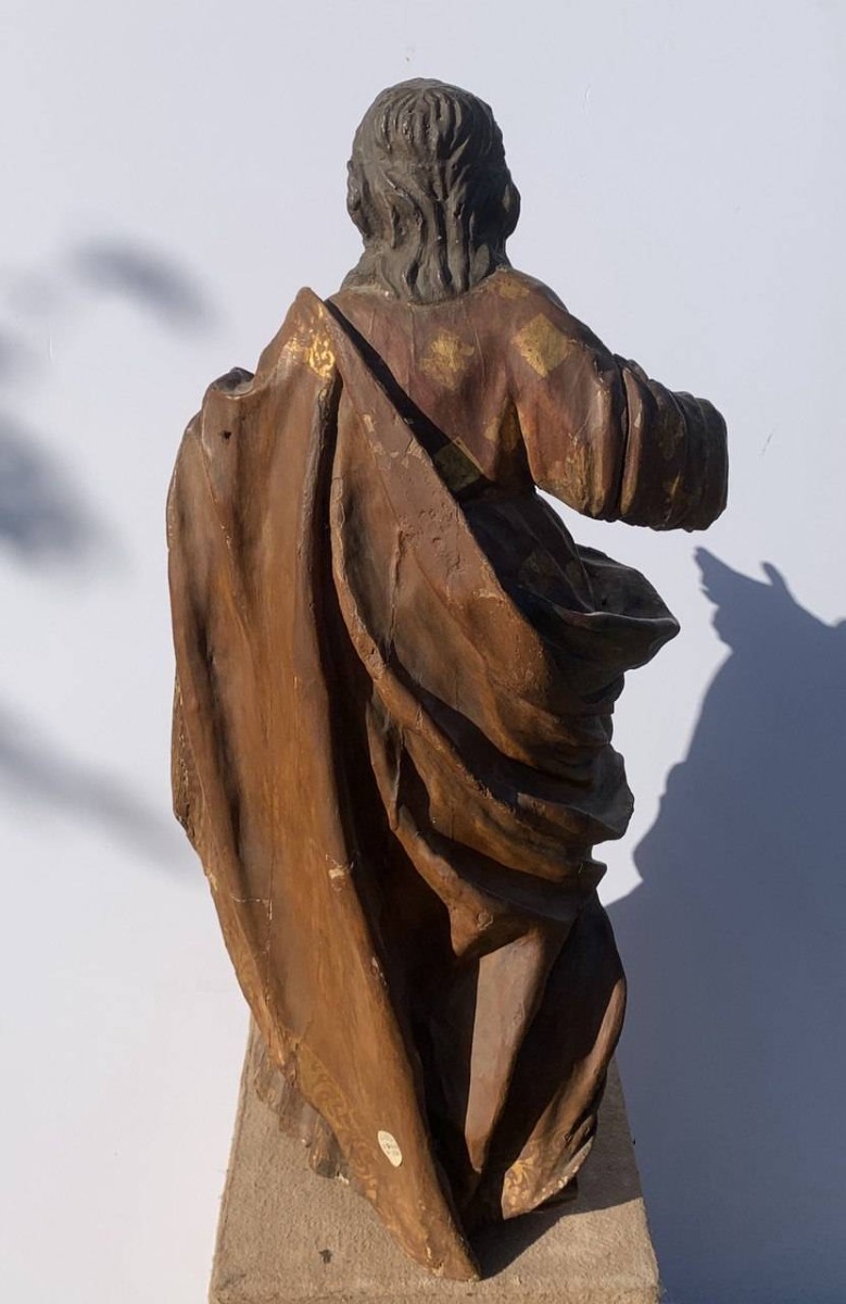 Scultura in legno intagliata e dipinto - Figura di santa - Italia, XVII-XVIII secolo.-photo-4