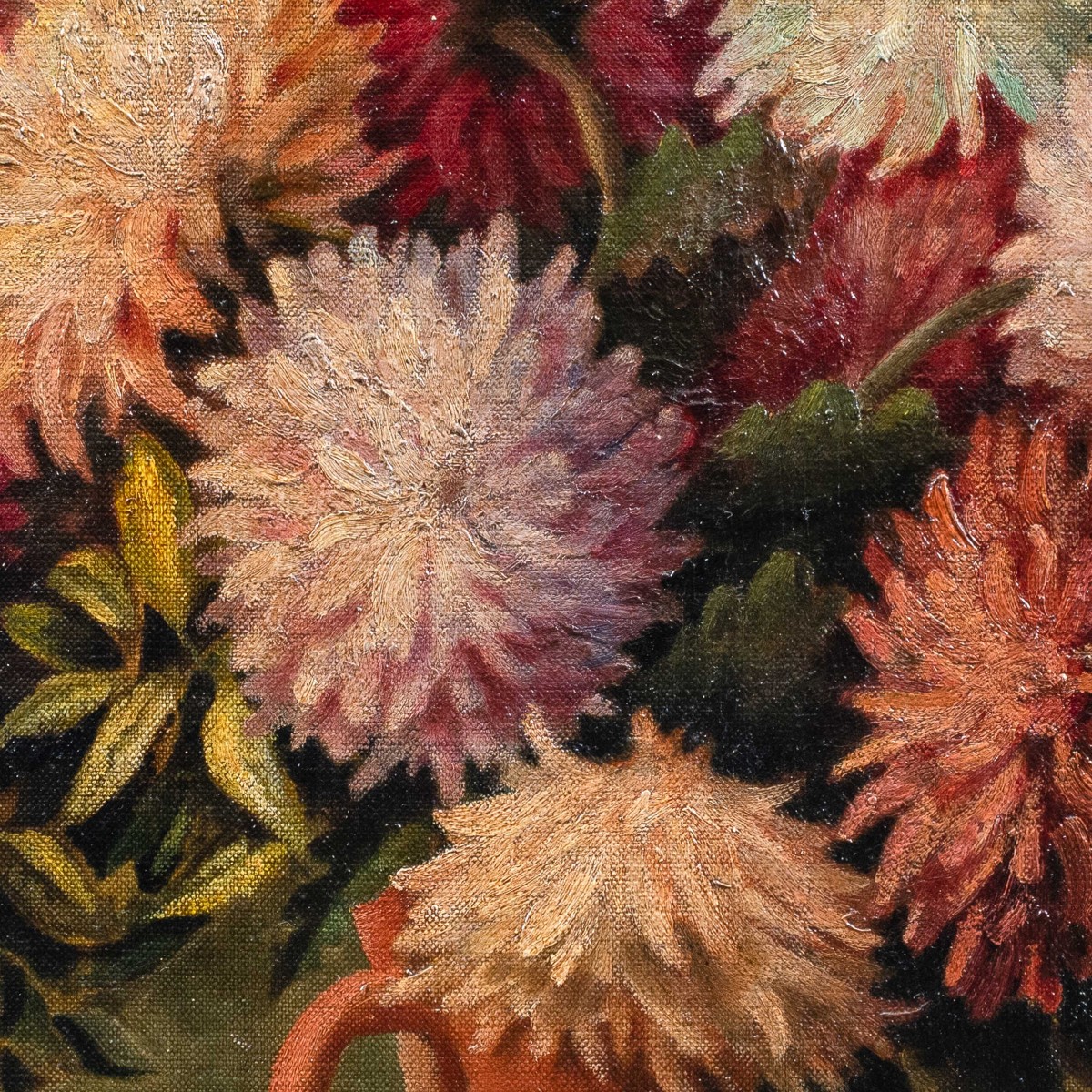 Pittore inglese (XX sec.) - Vaso di fiori.-photo-3