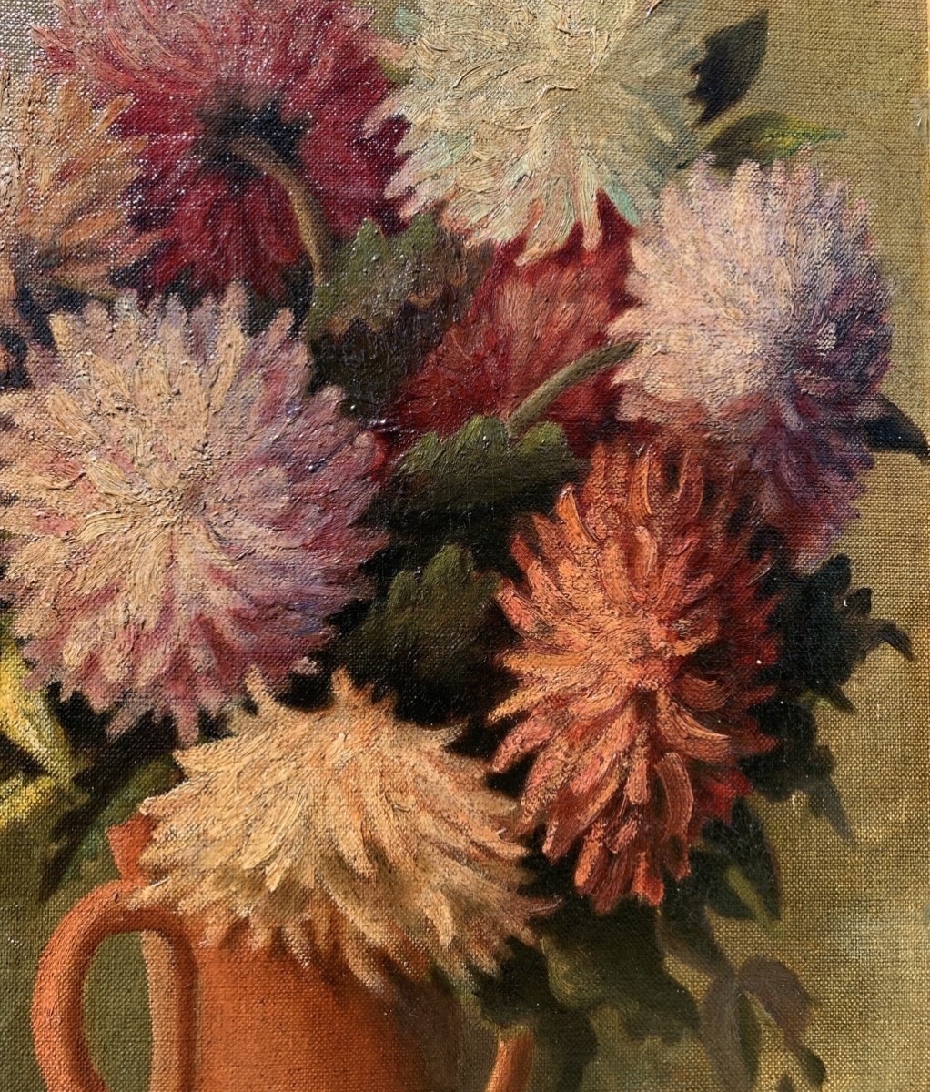 Pittore inglese (XX sec.) - Vaso di fiori.-photo-2
