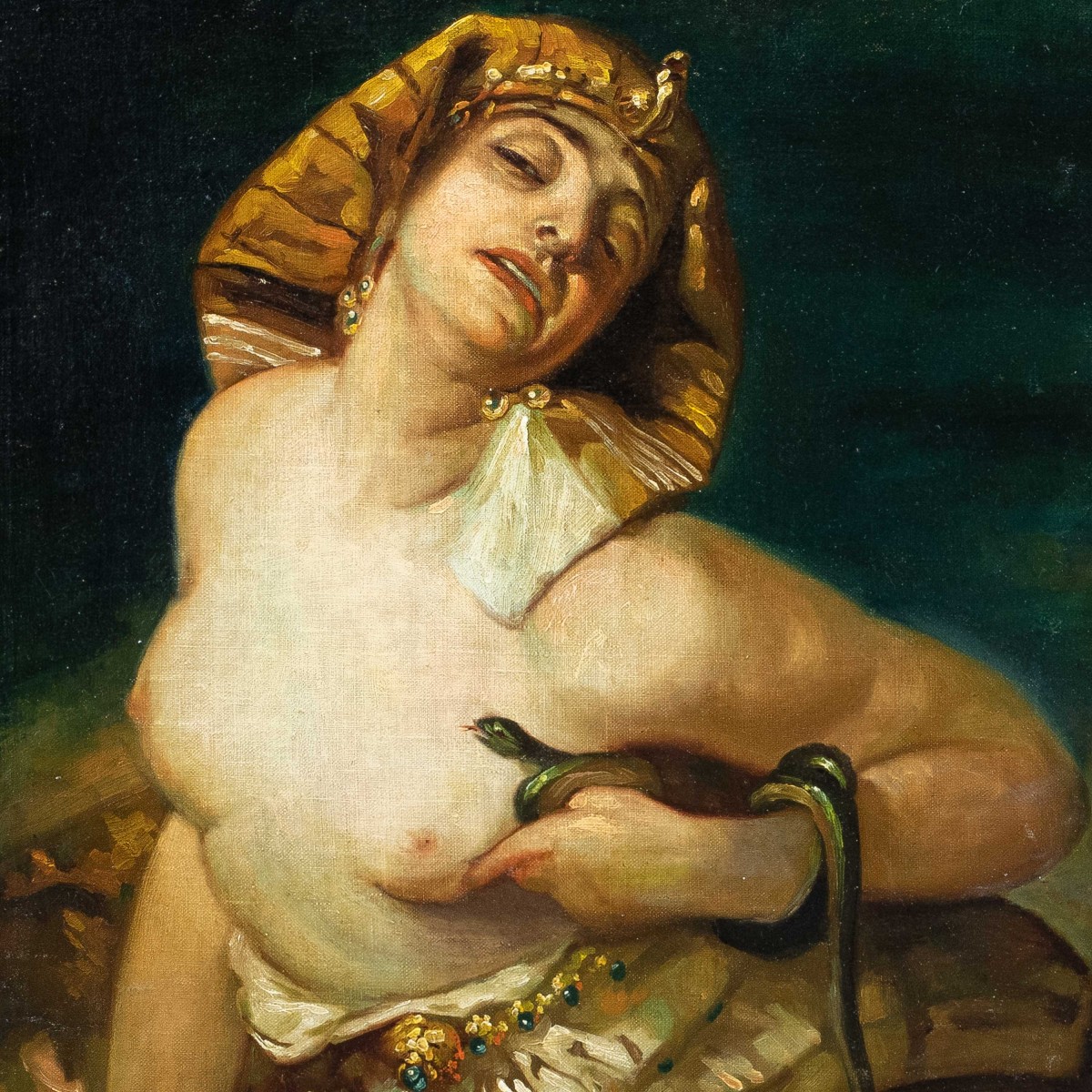 Pittore simbolista francese (XIX sec.) - Cleopatra.-photo-2
