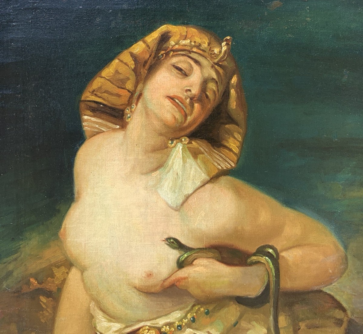 Pittore simbolista francese (XIX sec.) - Cleopatra.-photo-1