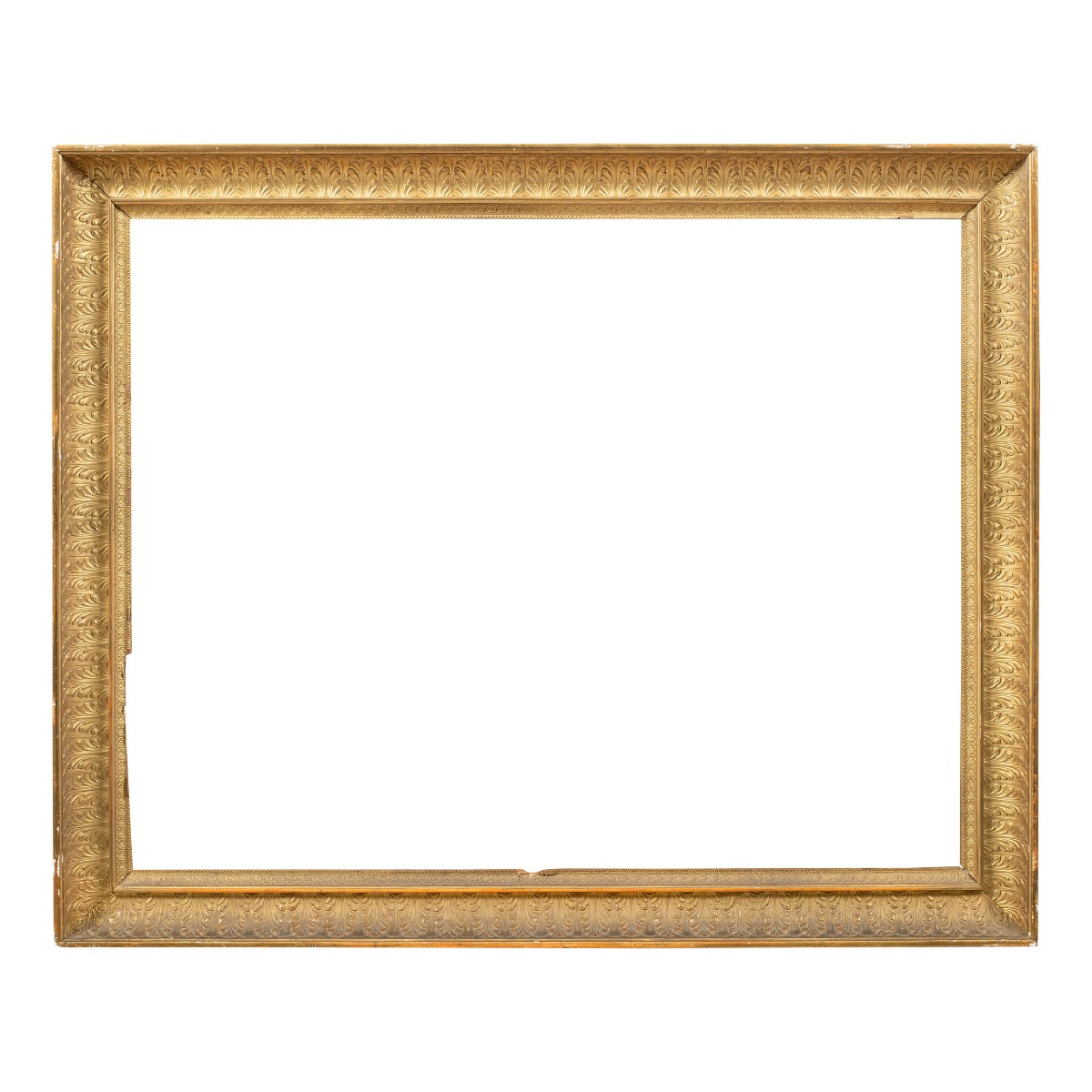 Cornice neoclassica in legno intagliato e dorato. Toscana, inizi XIX secolo.
