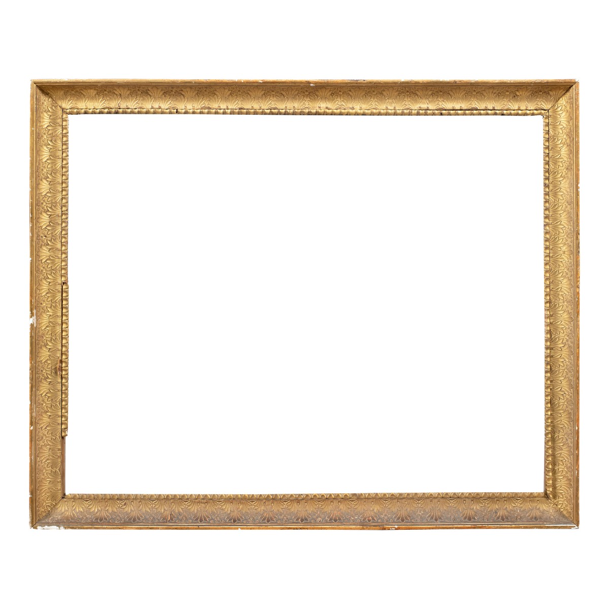 Cornice neoclassica in legno intagliato e dorato. Italia, inizi XIX secolo. 