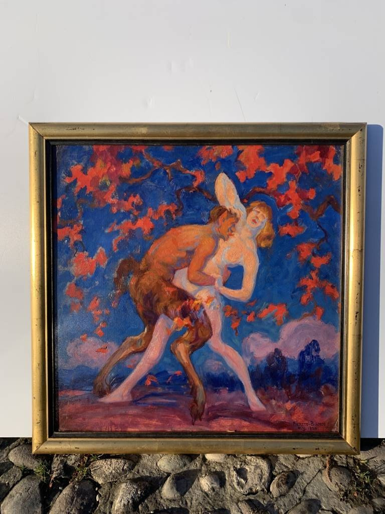 Pietro Bianco Bortoluzzi, detto Pieretto Bianco (Trieste 1875 - Bologna 1937) - Satiro e ninfa.-photo-1