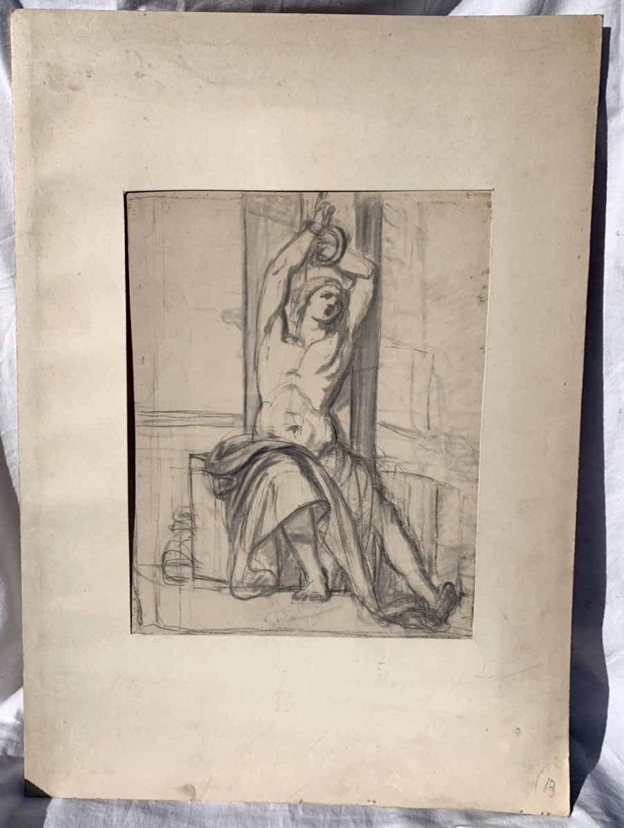 Disegnatore italiano (XVIII-XIX sec.) - Studio per un S. Sebastiano.-photo-4