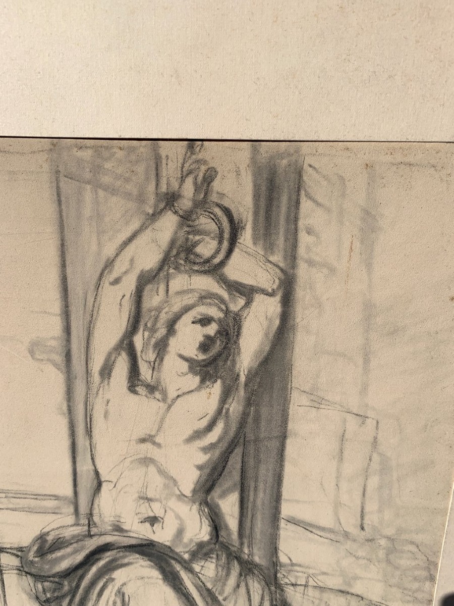 Disegnatore italiano (XVIII-XIX sec.) - Studio per un S. Sebastiano.-photo-1