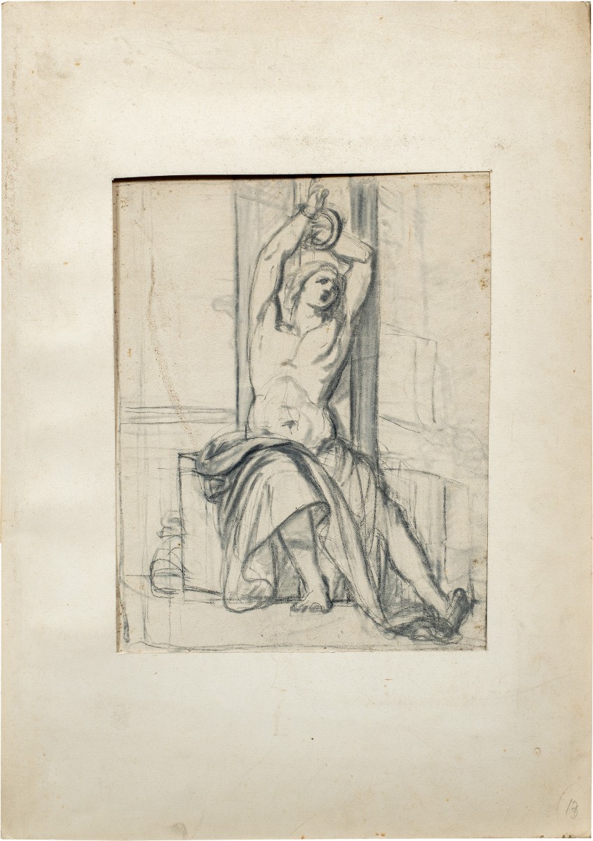 Disegnatore italiano (XVIII-XIX sec.) - Studio per un S. Sebastiano.