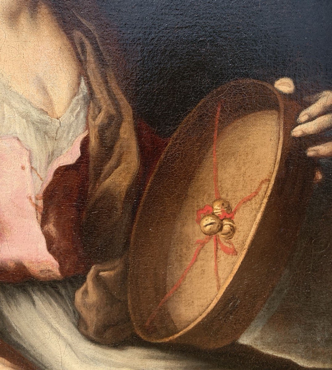 Antonio Zanchi (Este 1631 - Venezia 1722) - Contadina con tamburello. -photo-2