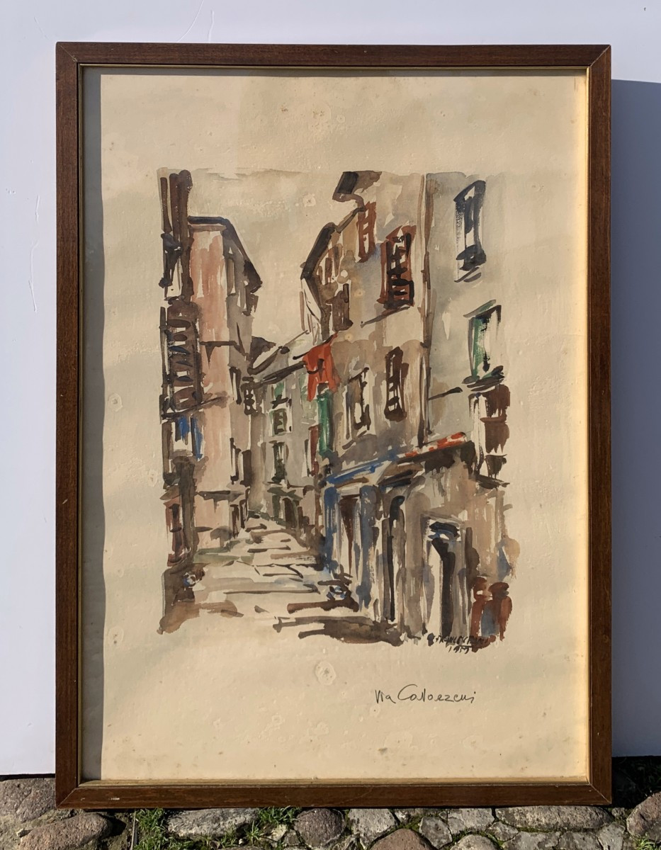 Pittore triestino (datato 1959) - Via dei Cavazzeni a Trieste.-photo-3