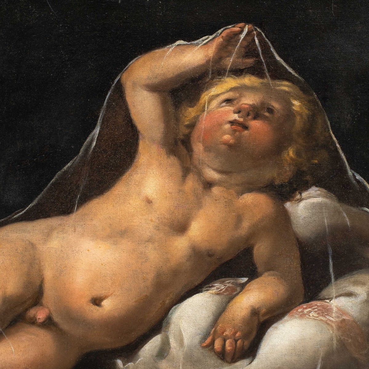 Isidoro Bianchi (Campione 1581 - Campione 1662) - Putto gioca con un velo.-photo-2