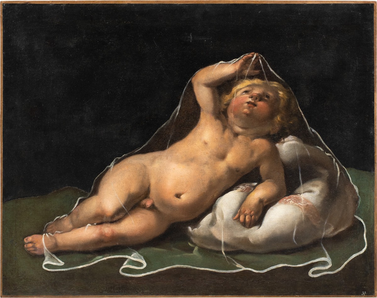 Isidoro Bianchi (Campione 1581 - Campione 1662) - Putto gioca con un velo.