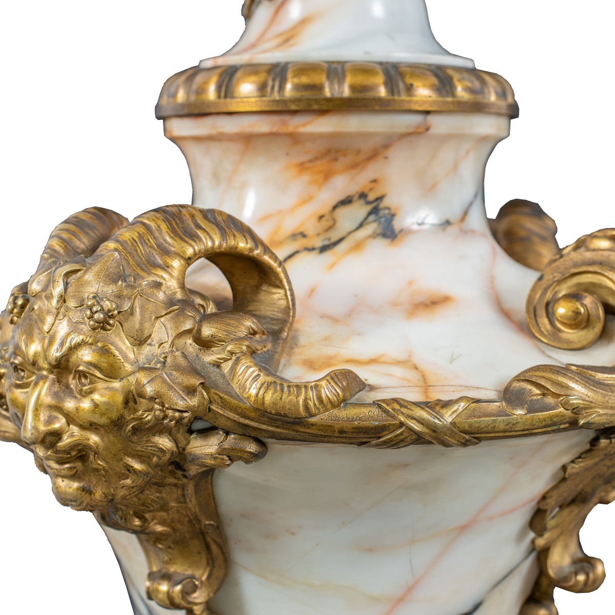 Coppia di vasi in marmo e bronzo dorato - Fonderia Susse Frères - Parigi, XIX secolo.-photo-4