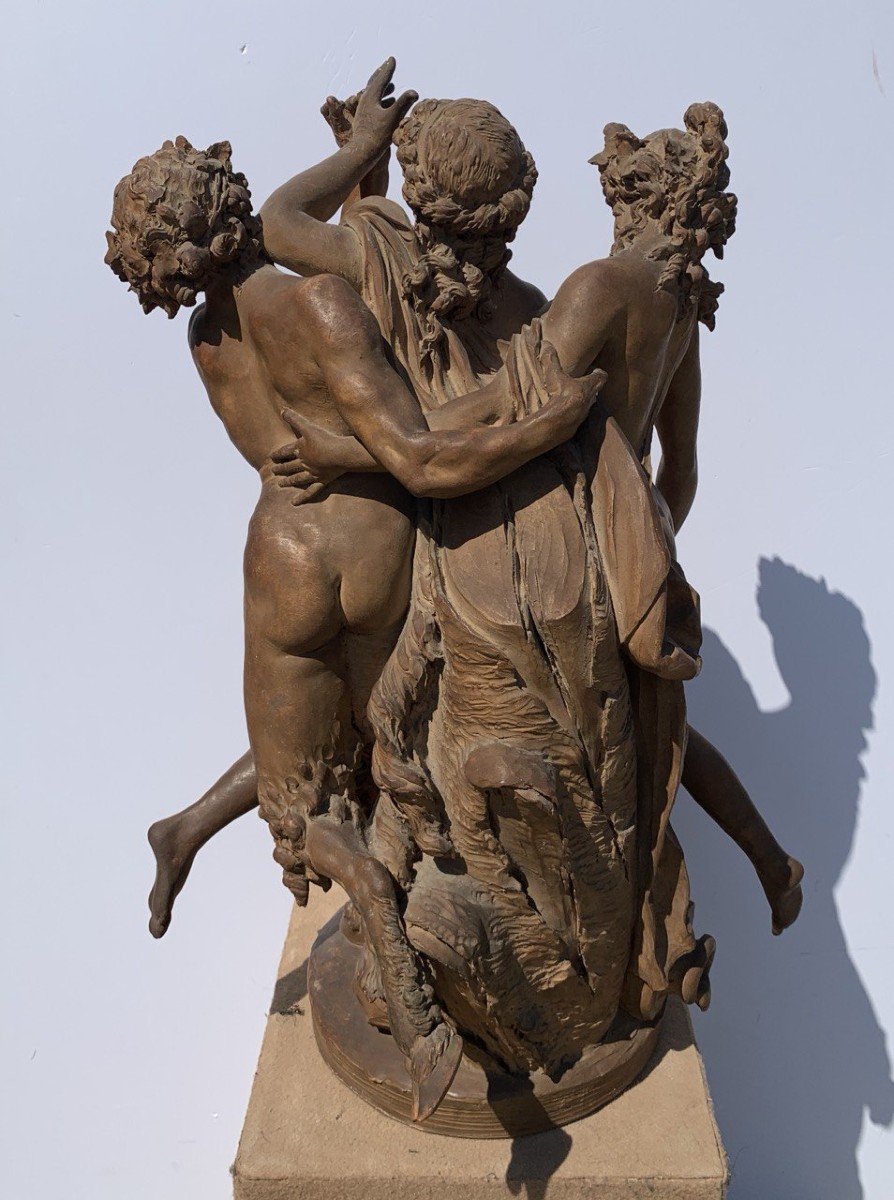 Scultura in terracotta - Baccanale. Seguace di Claude Michel, detto Clodion (1738 - 1814), XIX -photo-3