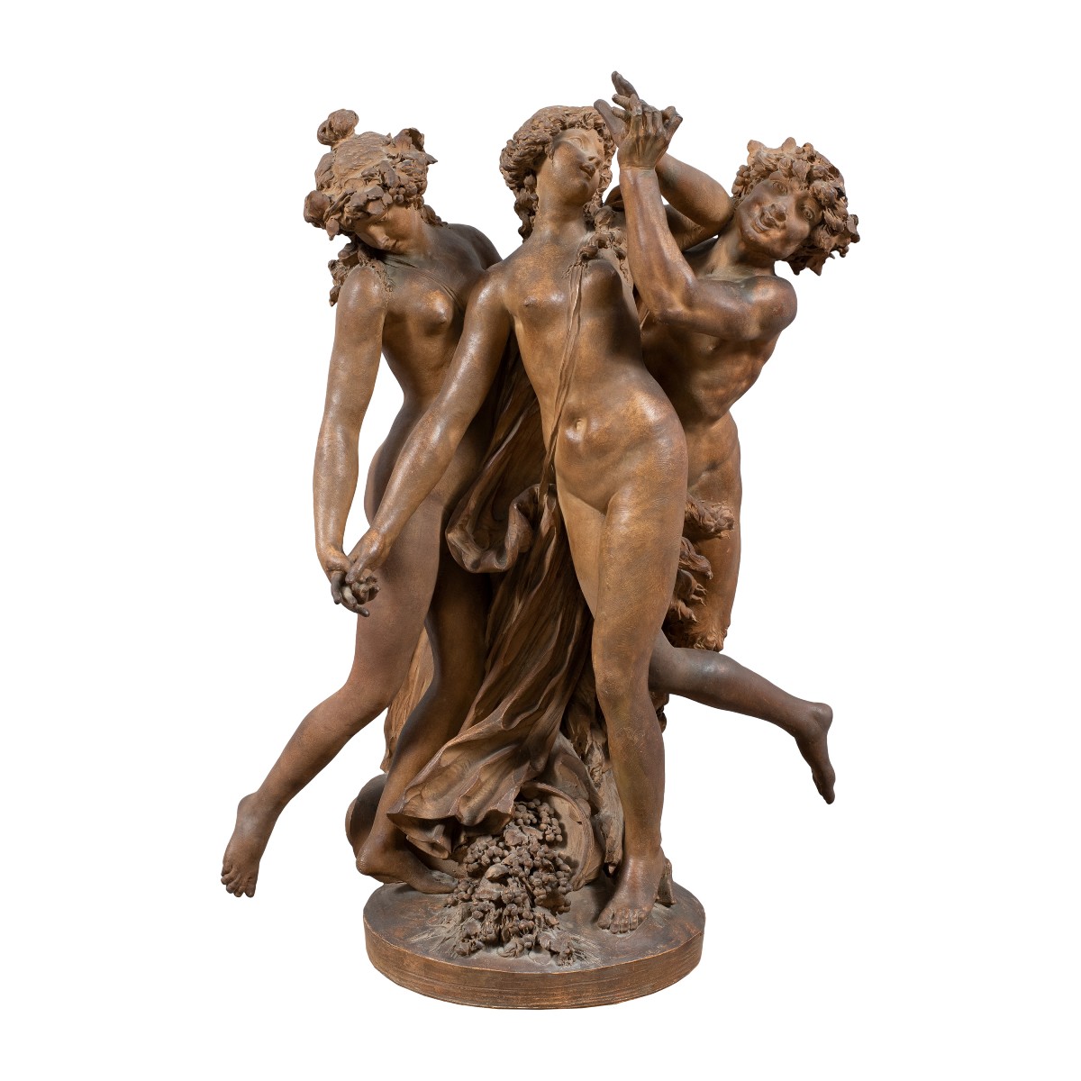 Scultura in terracotta - Baccanale. Seguace di Claude Michel, detto Clodion (1738 - 1814), XIX 