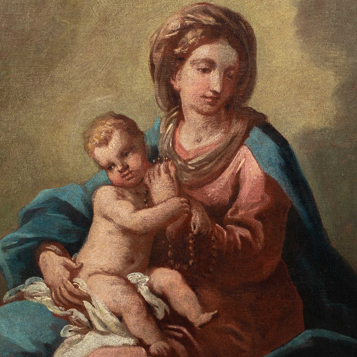 Pittore veneziano (XVIII sec.) - Madonna con Bambino.-photo-2