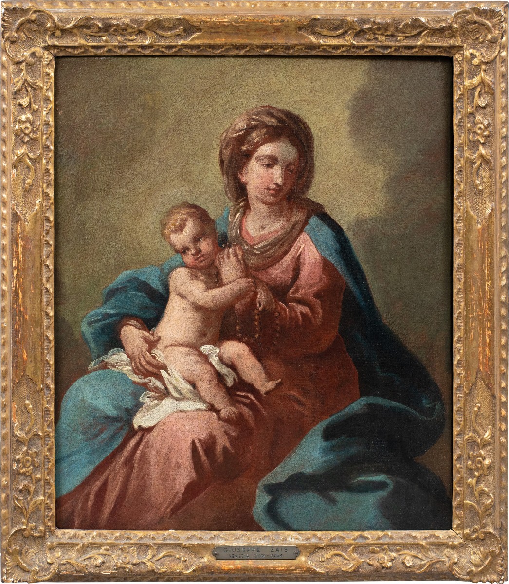 Pittore veneziano (XVIII sec.) - Madonna con Bambino.
