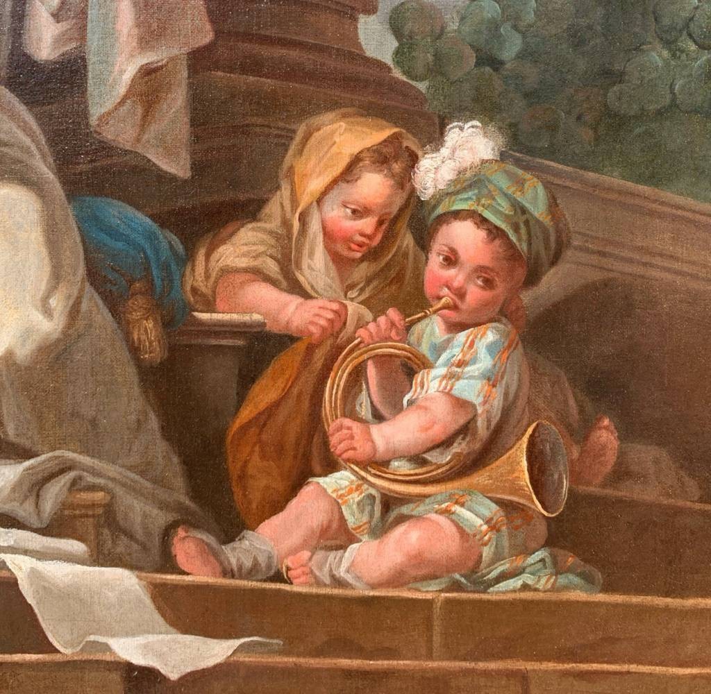 Charles-André van Loo (Nizza 1705 - Parigi 1765) attr. a - Allegoria della Commedia.-photo-3