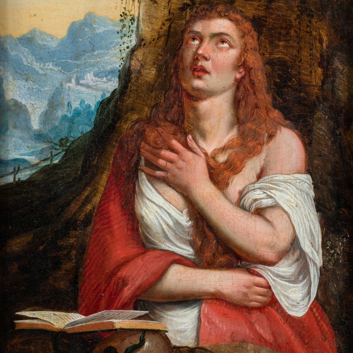 Tiziano Vecellio (Pieve di Cadore 1488 - Venezia 1576) seguace di - Maddalena penitente.-photo-2