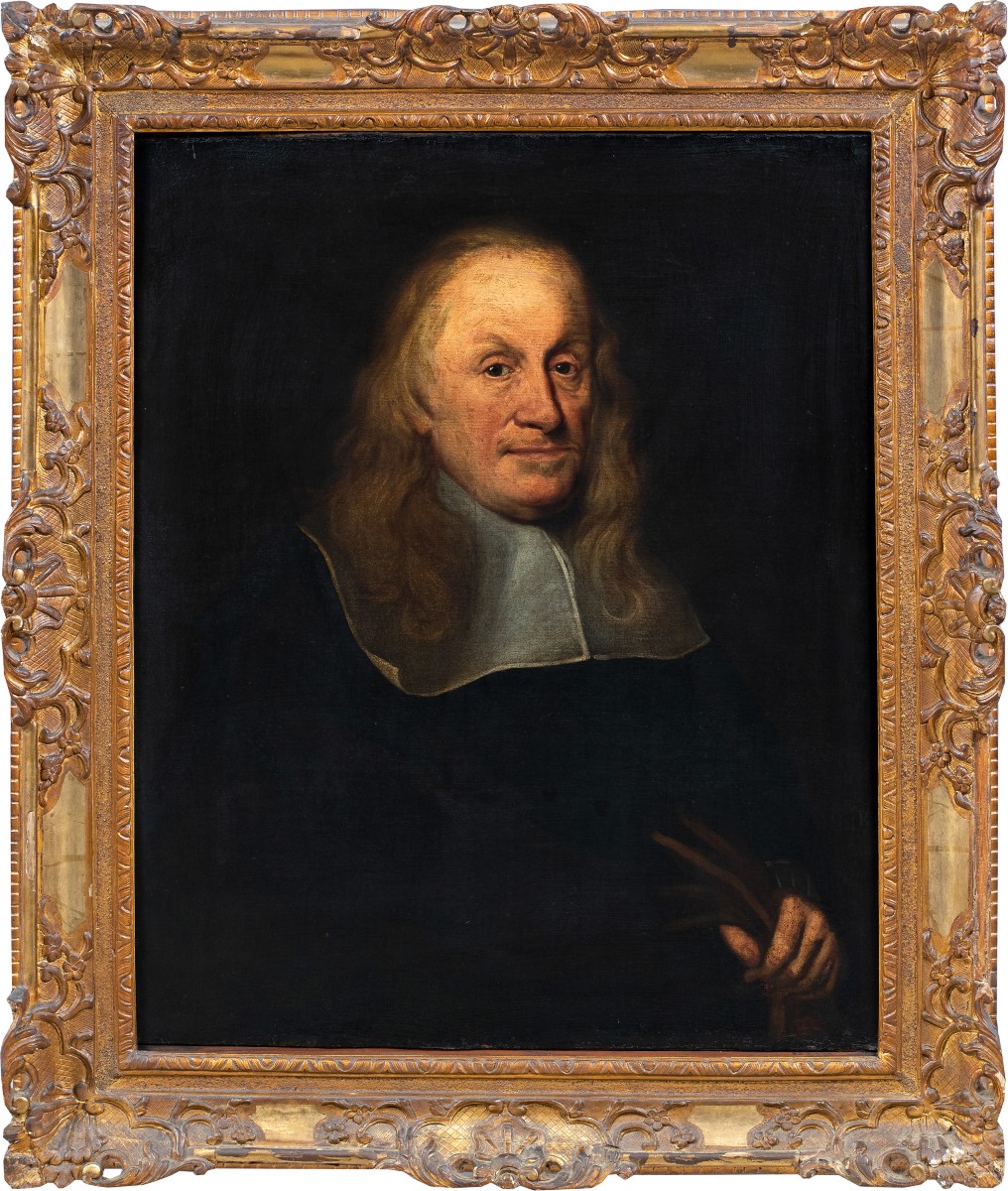 Nicolaes Maes (Dordrecht 1634 - Amsterdam 1693) cerchia di - Ritratto di gentiluomo.