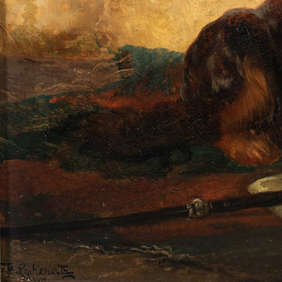 Pittore inglese (XIX sec.) - King Charles Cavalier Spaniel dog.-photo-3