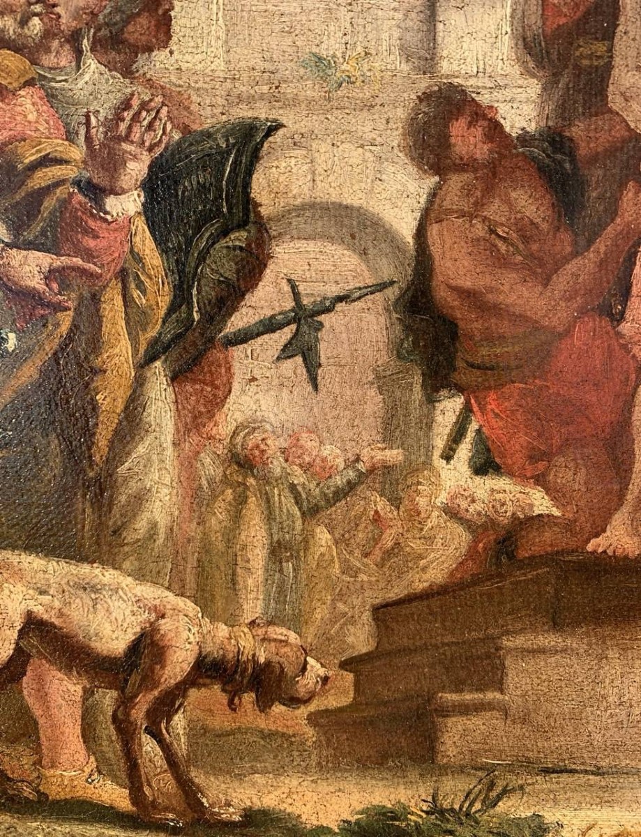 Pittore veneziano (XVIII sec.) - Cristo condotto a giudizio (bozzetto preparatorio).-photo-2