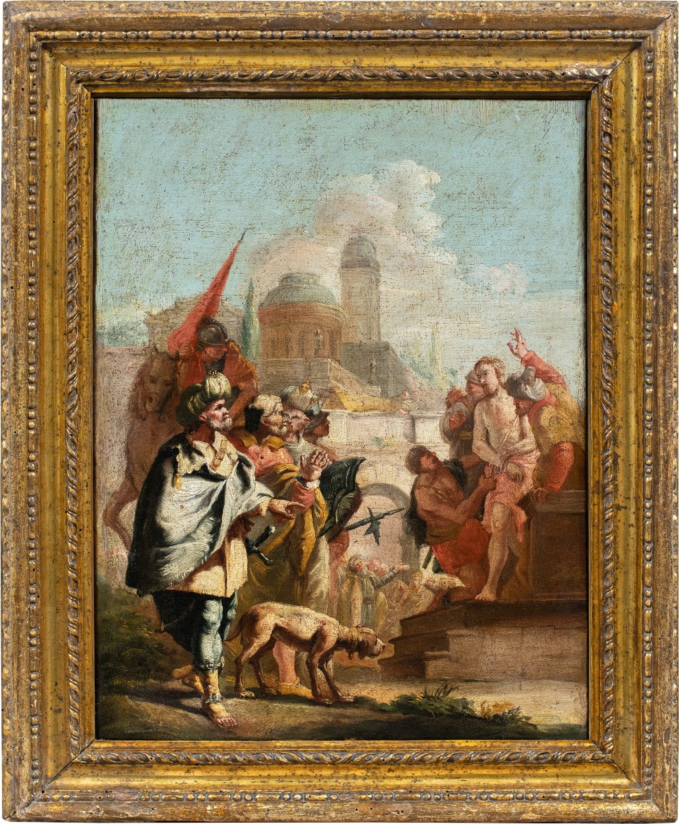 Pittore veneziano (XVIII sec.) - Cristo condotto a giudizio (bozzetto preparatorio).