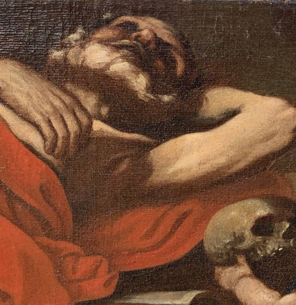 Pittore caravaggesco (XVII sec.) - San Girolamo.-photo-3