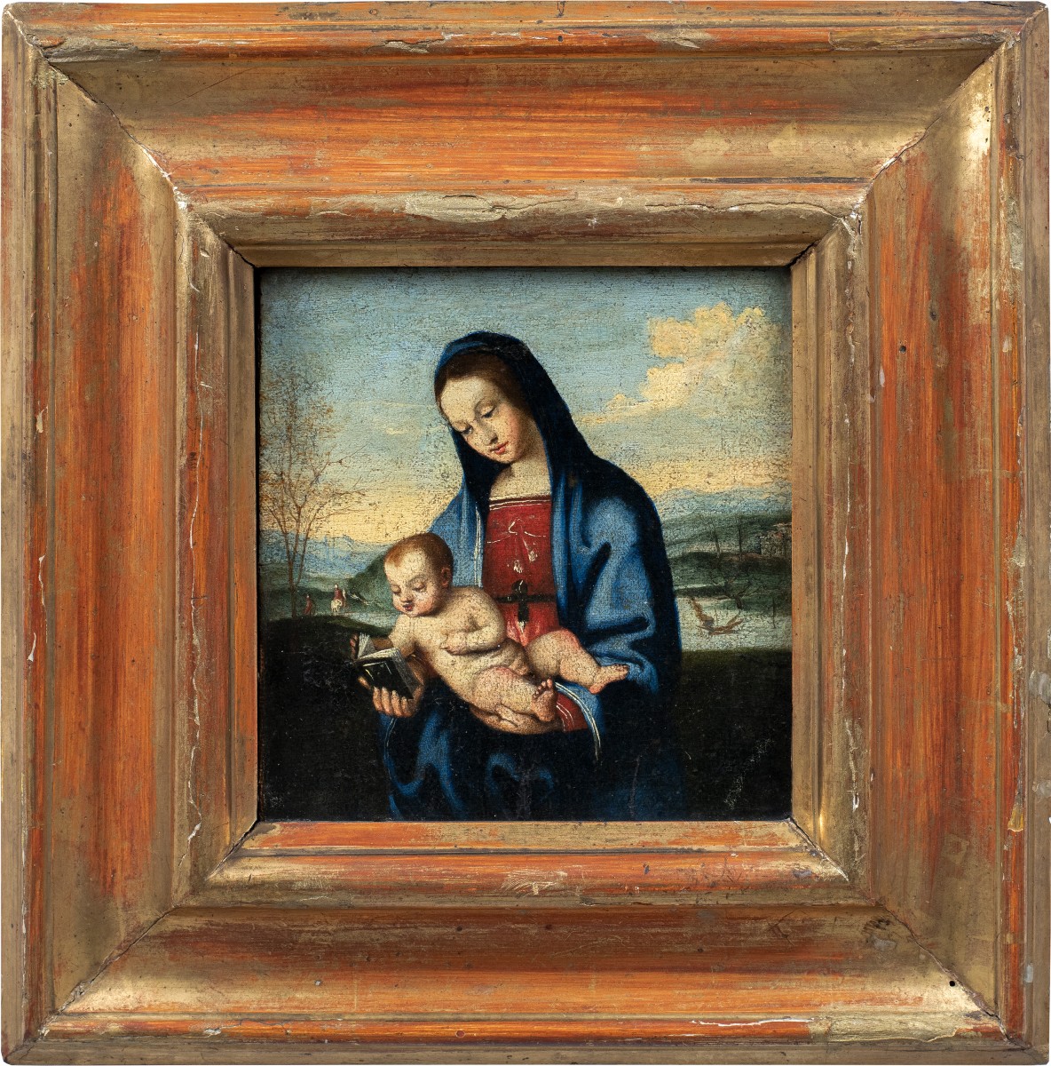 Pittore umbro (XVI sec.) - Madonna con Bambino in un paesaggio (Madonna Conestabile).-photo-2