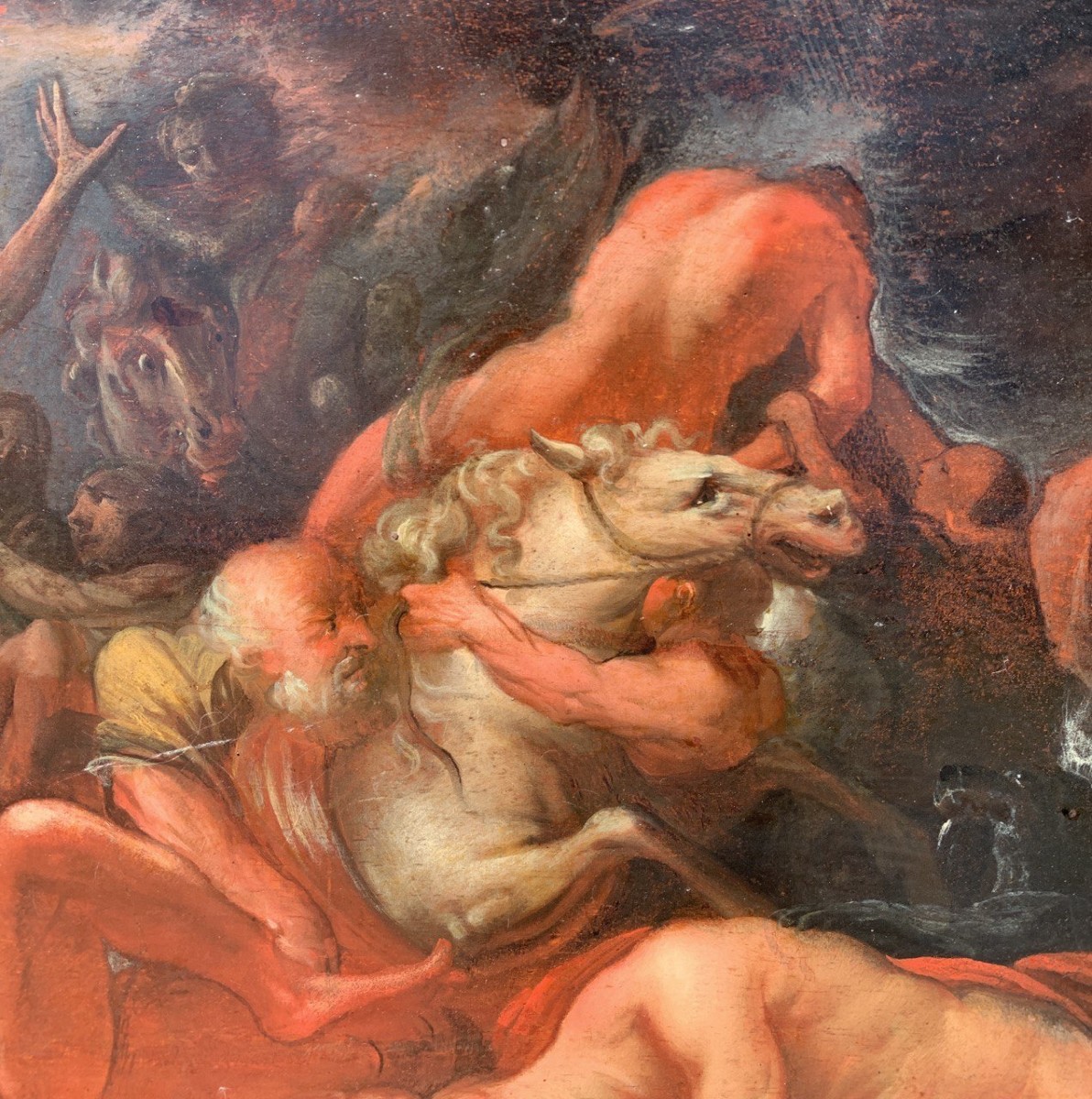 Pittore europeo (XVII-XVIII sec.) - Il diluvio di Deucalione e Pirra.-photo-1