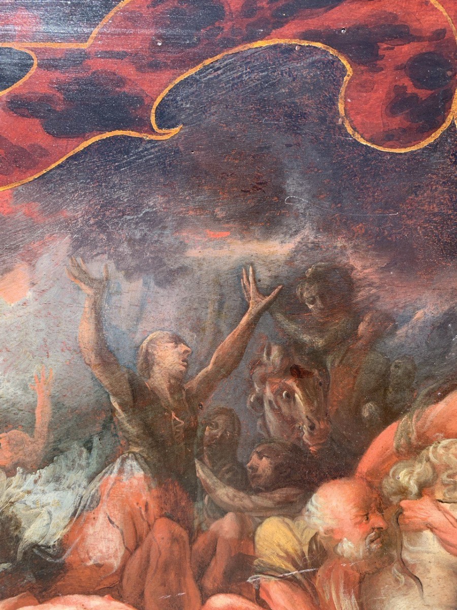 Pittore europeo (XVII-XVIII sec.) - Il diluvio di Deucalione e Pirra.-photo-2
