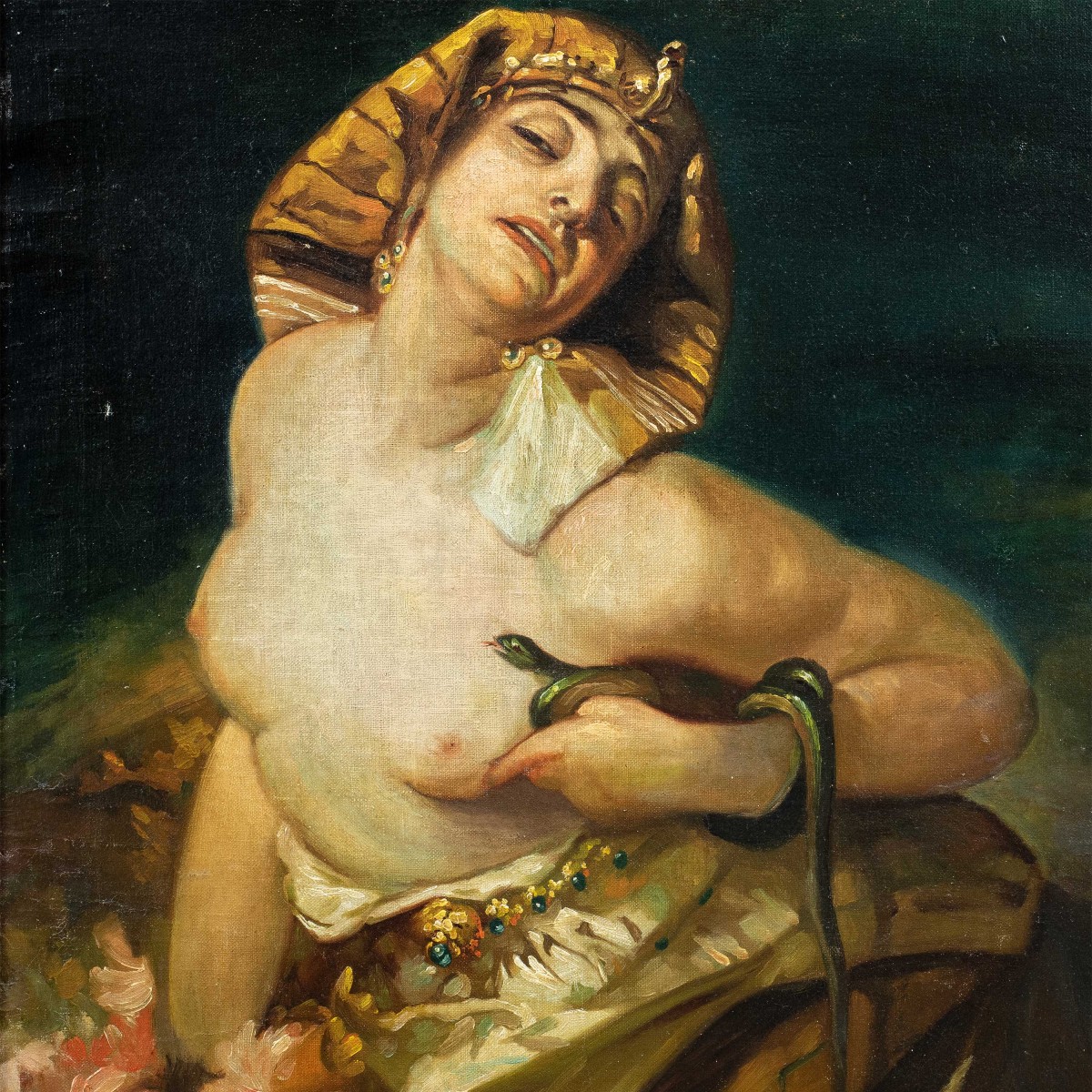 Pittore simbolista francese (XIX sec.) - Cleopatra.-photo-2