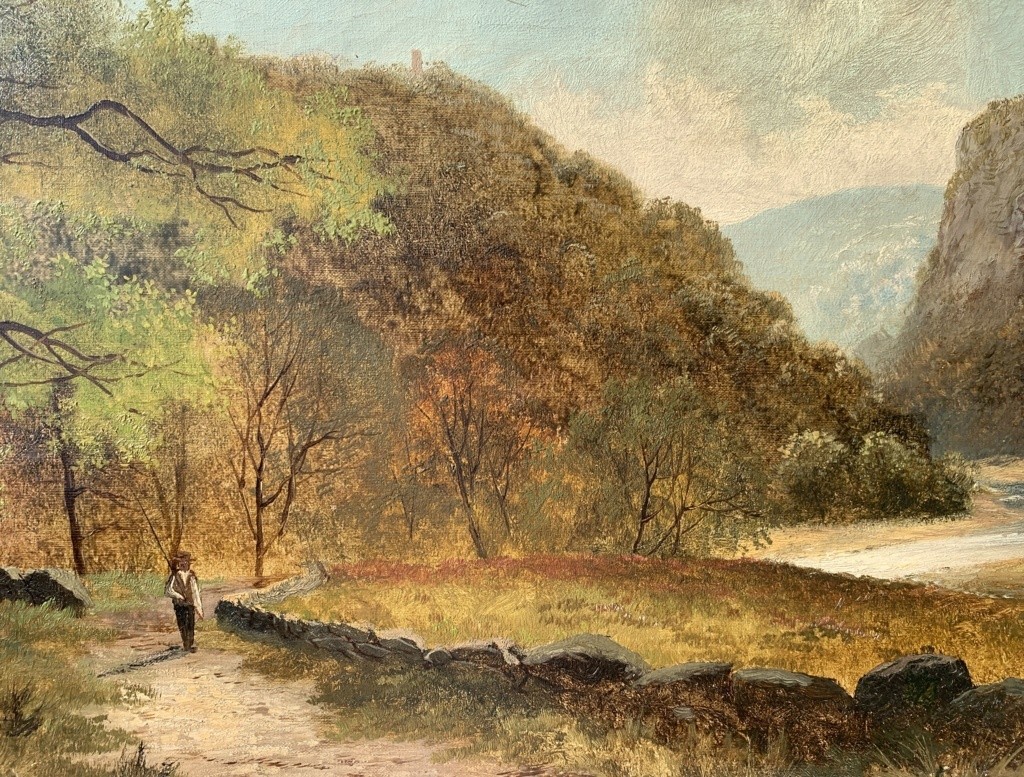 Pittore inglese (XIX sec.) - Camminata lungo il sentiero.-photo-1