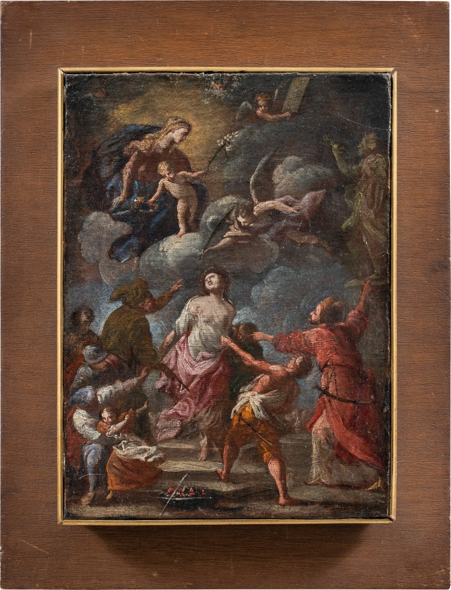 Maestro napoletano (XVII-XVIII sec.) - Bozzetto per martirio di Sant'Agata.