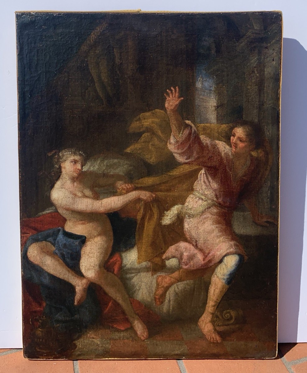 Pittore napoletano (XVII sec.) - Giuseppe e la moglie di Putifarre.-photo-4