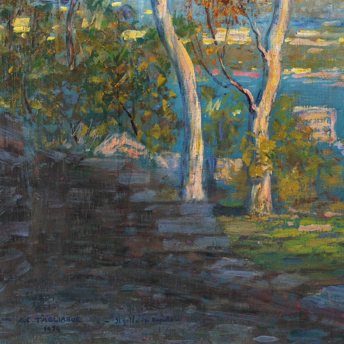 Carlo Costantino Tagliabue (Bresso 1880 - Milano 1960) - Il golfo di Rapallo.-photo-3