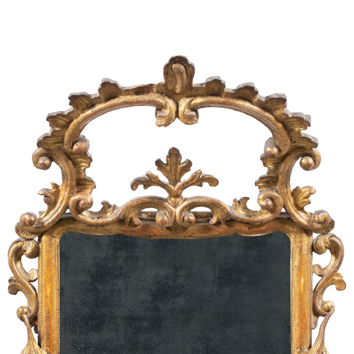 Specchiera in legno intagliato e dorato. Italia, XVIII secolo.-photo-2