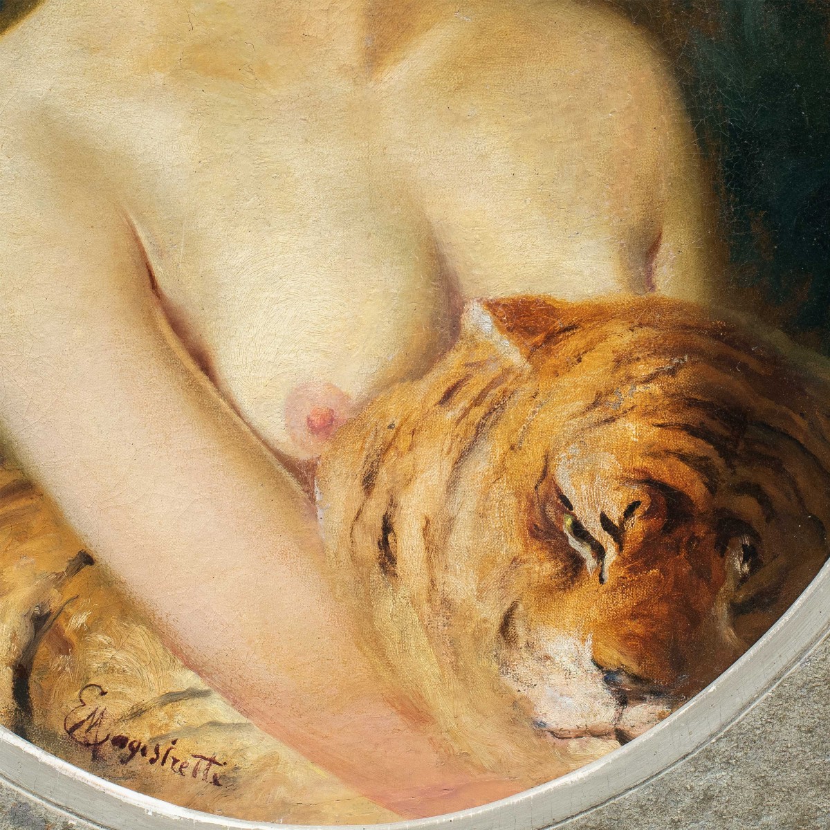 Emilio Magistretti (Milano 1851 - Milano 1936) - Fanciulla con tigre.-photo-2