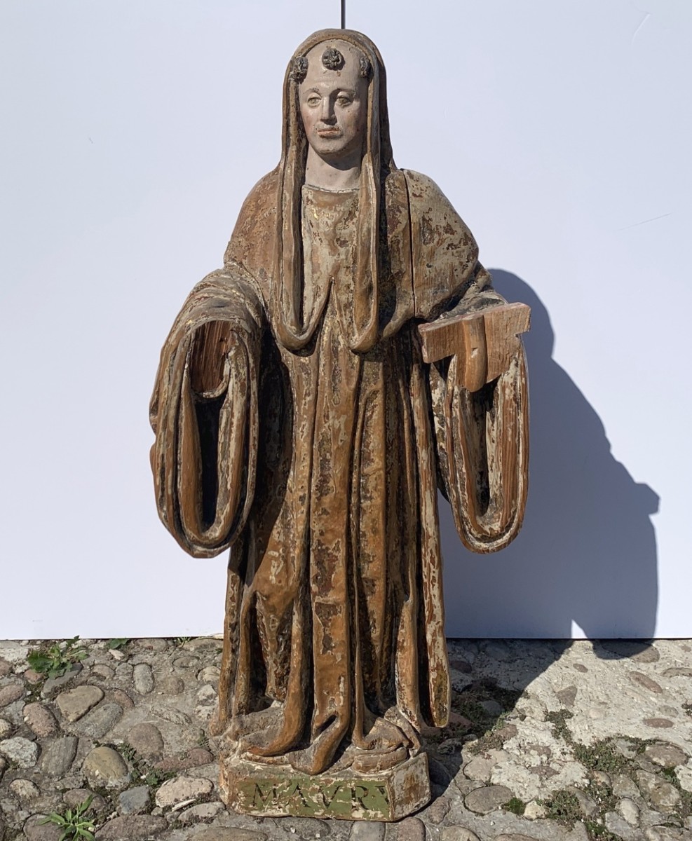 Scultura in legno intagliato - San Mauro. Italia, XVI secolo.-photo-4