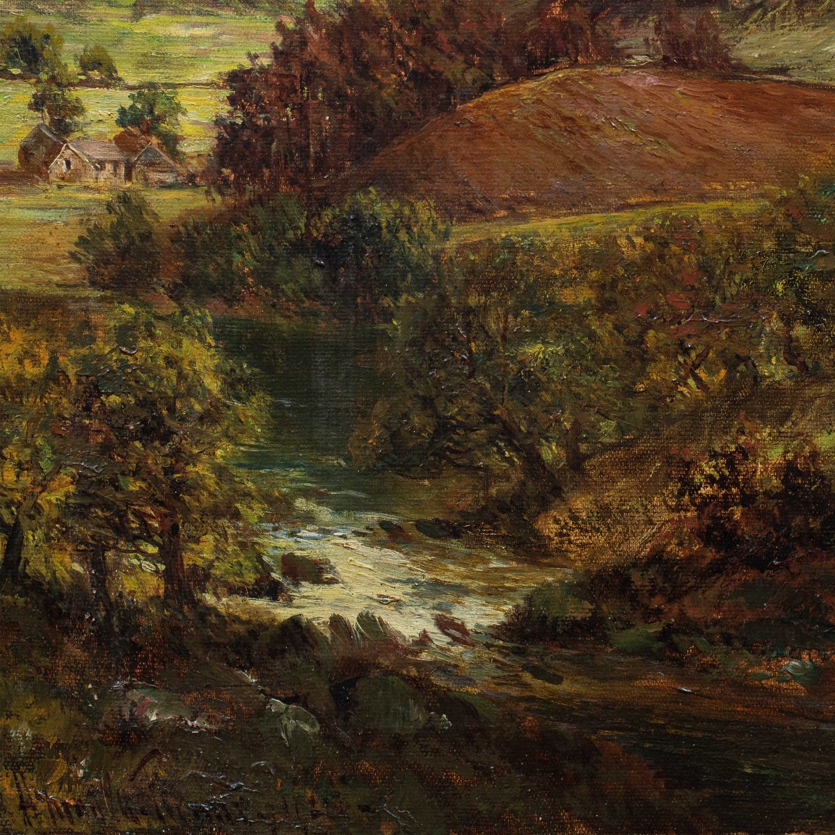 Pittore europeo (datato 1925) - Paesaggio montano.-photo-2