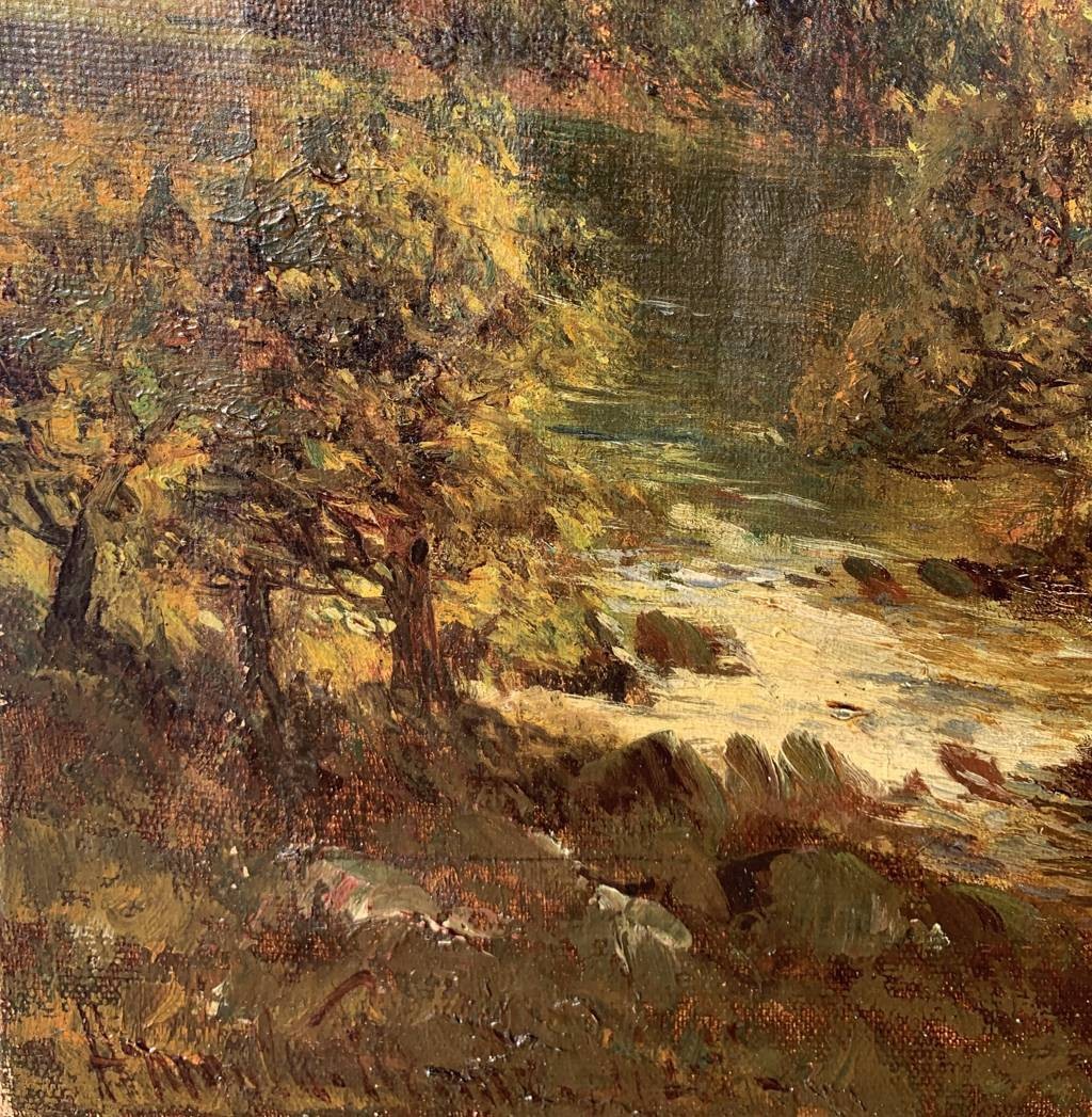Pittore europeo (datato 1925) - Paesaggio montano.-photo-2
