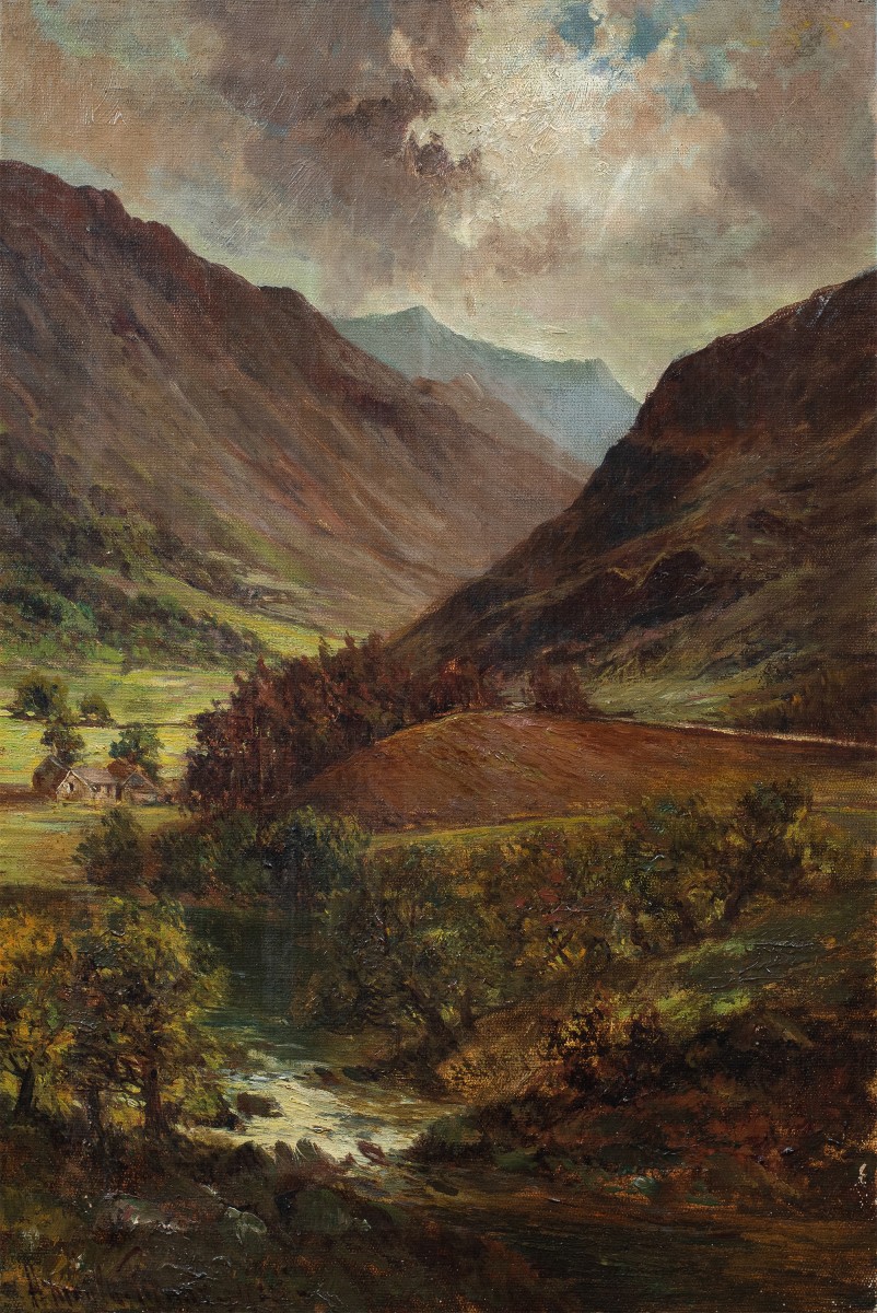 Pittore europeo (datato 1925) - Paesaggio montano.