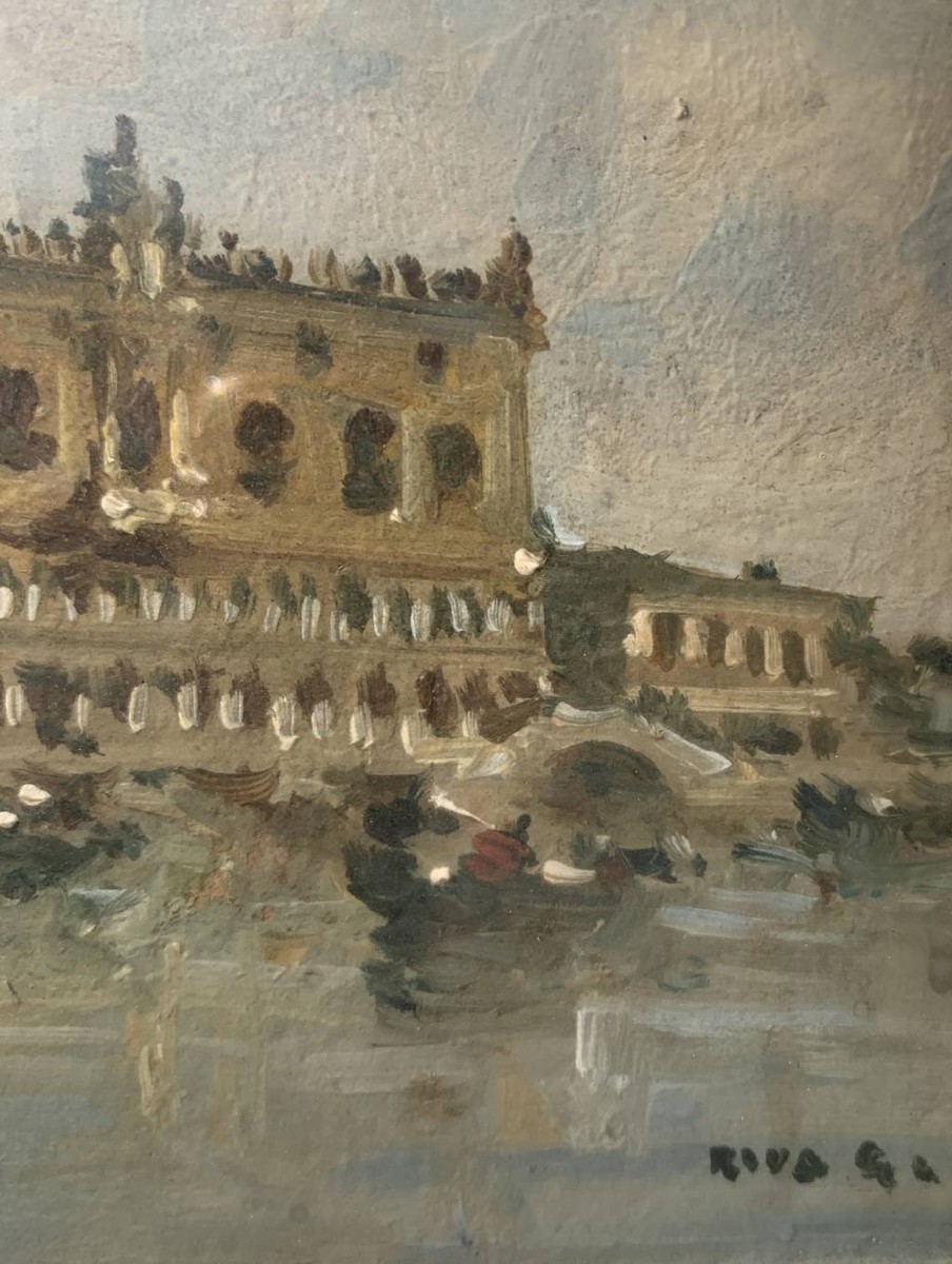 Giovanni Riva (Torino 1890 - Torino 1973) - Venezia, veduta del bacino di S. Marco.-photo-2
