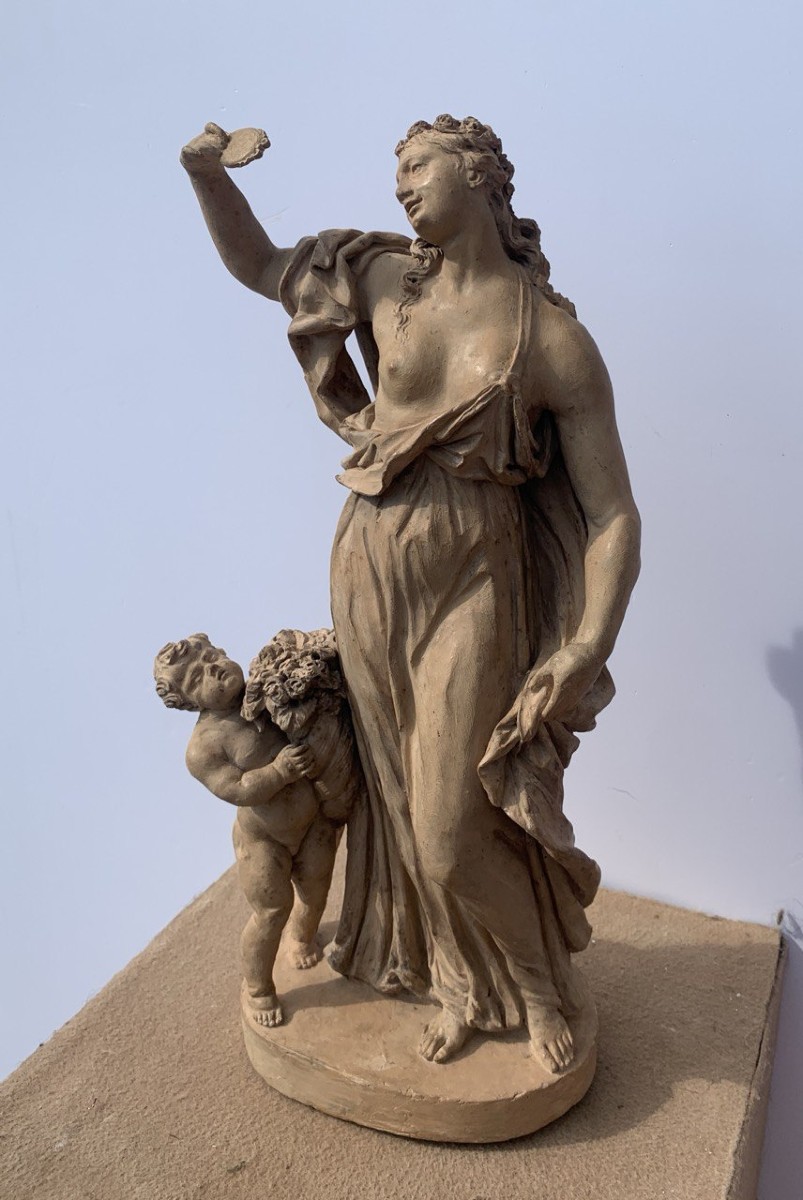 Scultura in terracotta - Allegoria della Vanità. Italia, XVIII secolo.-photo-1