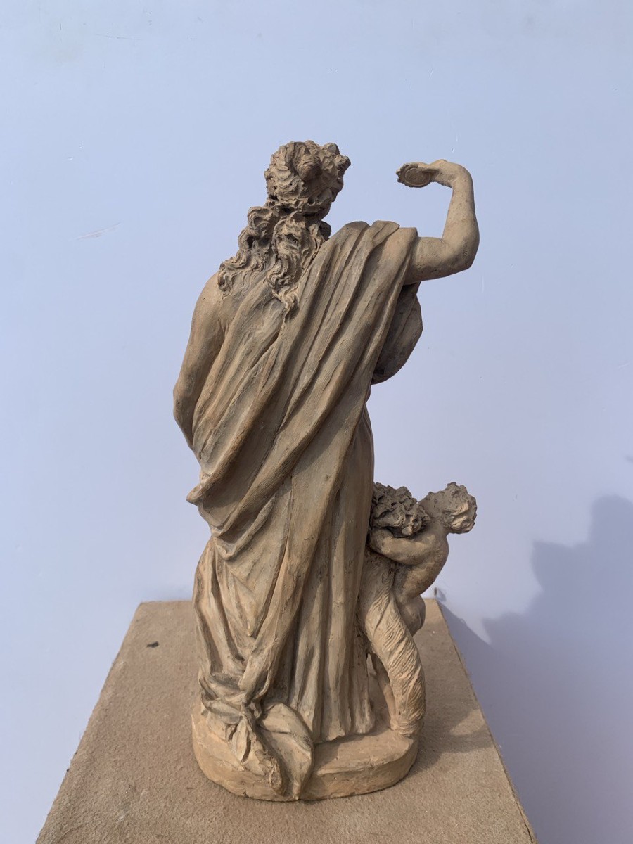 Scultura in terracotta - Allegoria della Vanità. Italia, XVIII secolo.-photo-2